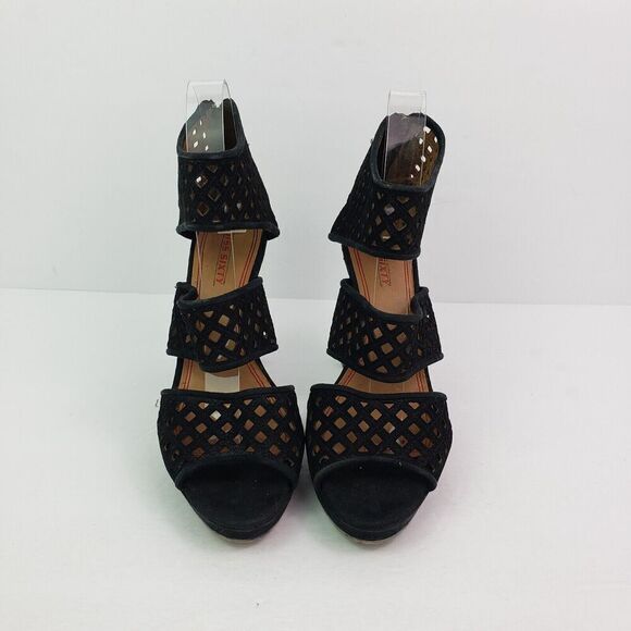 Miss Sixty Tiana Womens Size 8 Black Peep Toe Sexy 4.5 In Heel Shoes - Picture 6 of 11